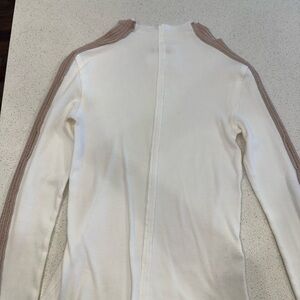 We The Free Overdrive Layering Ribbed Ivory and Tan Top